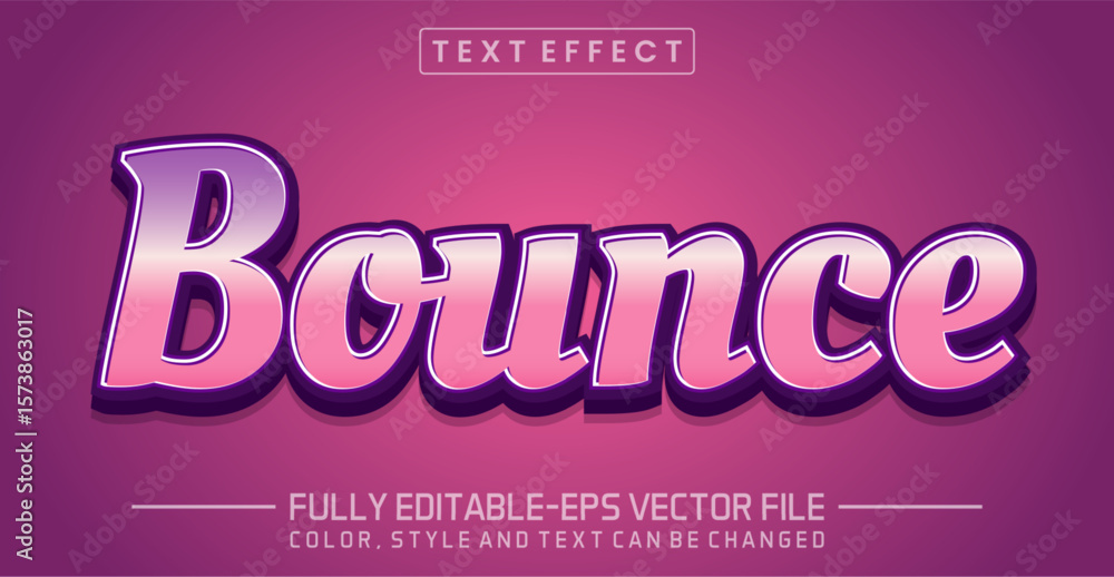 Poster bounce font text effect editable