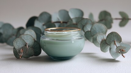 Tiny Glass Bowl with Face Mask and Eucalyptus Essence