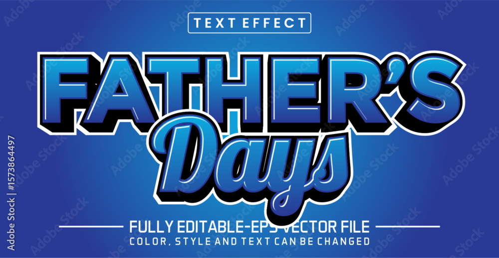 Poster father days font text effect editable