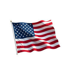 Fototapeta premium American Flag Waving in the Wind - Patriotic Symbol of Freedom and Liberty