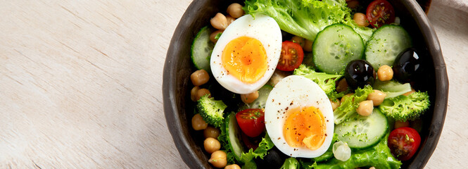 Healthy Balanced Meal. Fresh salad.