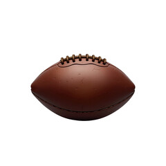 American Football Classic Brown Leather Ball, Isolated on Transparent Background