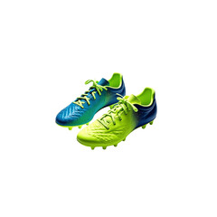 Neon Blue and Green Soccer Cleats, Football Boots, Sports Shoes