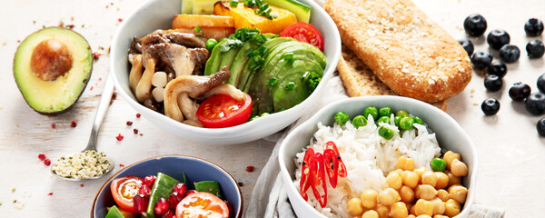 Dietary menu. Healthy vegan salad of vegetables.