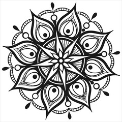 Vector doodle mandala . Ornamental luxury mandala Mandala Line Illustration . various mandala . Mandala Pattern Designs . Henna mandala. Mehndi style. Decorative pattern in oriental style.
