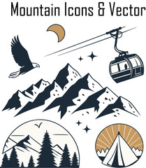 Mountain Icons & Vector Set