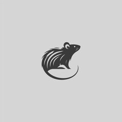 Mouse logo in bold and simple silhouette style.