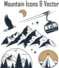 Mountain Icons & Vector Set