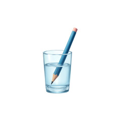 Pencil in Glass of Water Refraction and Optical Illusion