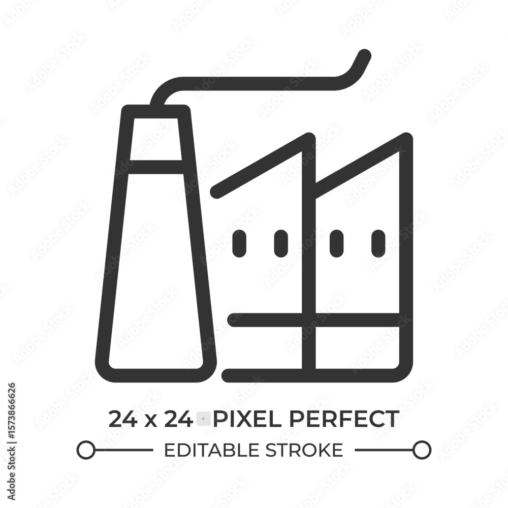 Aufkleber factory line ui icon. industrial production. manufacturing pollution, smoke. engineering, machinery.