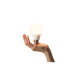 Hand Holding a Glowing LED Light Bulb - Innovation, Idea, and Energy Efficiency Concept