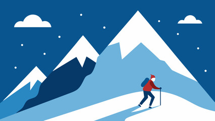 skiing in the mountains