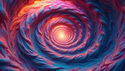 Psychedelic spiral art with bright colors blending together