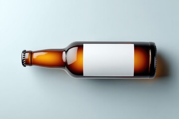 Amber glass beer bottle, blank label