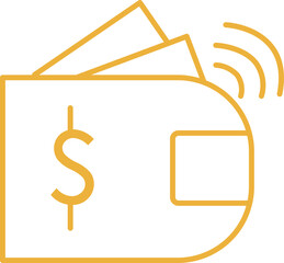Dollar In  Wallet Outline Icon