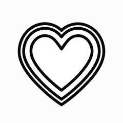 heart outline vector icon on white background