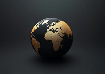 Golden Earth in Shadowed Grace Luxury Meets Global View Elegance on a Rotating Stage A World Designed in Black and Gold