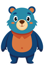 Cheerful Cartoon Bear, Flat Design, Friendly Expression, Childrens Illustration, Vector Graphic,  Perfect for Branding.