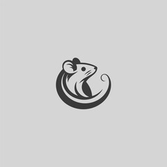 Mouse logo in bold and simple silhouette style.