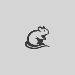 Mouse logo in bold and simple silhouette style.