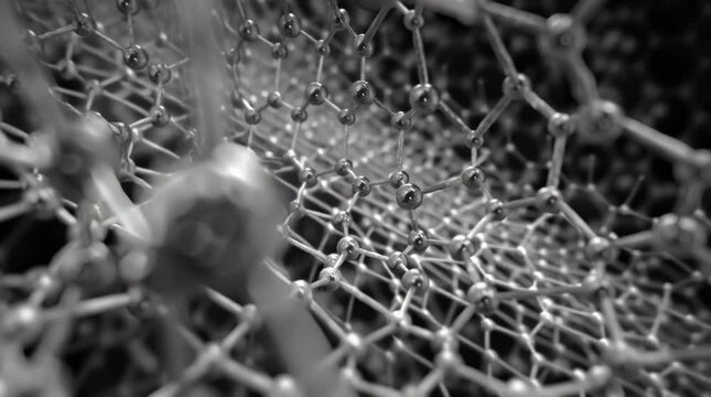Nanotechnology: Abstract Animation of Interconnected Carbon Atoms