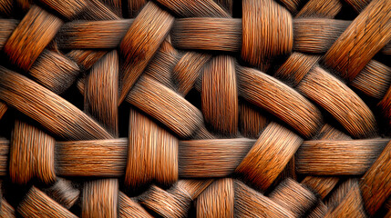 Woven rattan texture, showcasing the intricate weave and natural beauty of wicker in an elegant composition.