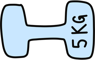 blue color Dumbbell, Exercise concept