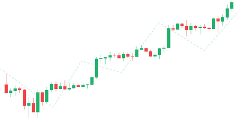 Background with Candlesticks, Stock Market, Trade, Signal, Graph, Diagram, Financial, Financial, Chart to Buy and Sell, Transparent Background