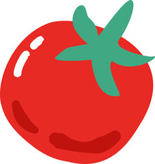 Vector cartoon illustration of a red tomato 