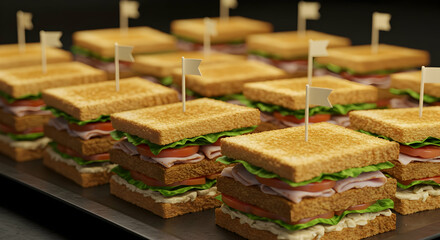 Delicious Club Sandwiches Catering Event Perfect for Business Lunch Meetings
