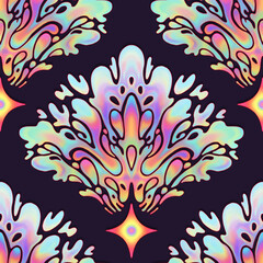 Rainbow Falling Star Seamless Pattern PNG