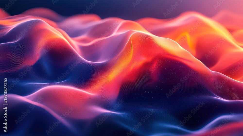 Aufkleber vibrant and mesmerizing abstract gradient waves with warm and cool color transitions