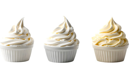 Cream that's been whipped, set against a white backdrop

