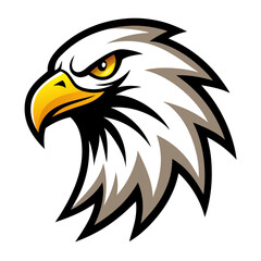Fototapeta premium Stylized eagle head logo with fierce expression and sharp features