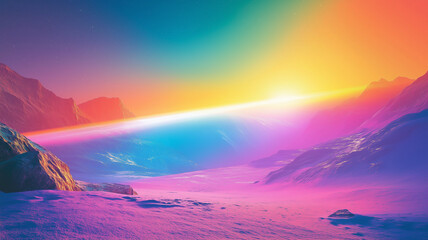 Fantastic space with planet background horizontal poster. Digital illustration. AI artwork.	
