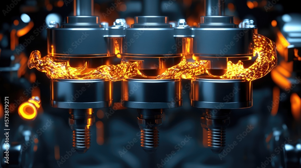 Poster engine component dynamics industrial workshop high-resolution imagery mechanical environment close-u