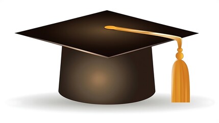 Academic graduation cap with tassel.