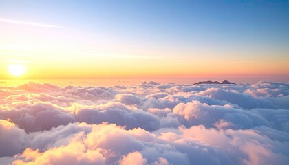Obraz premium Above the clouds, sunrise view