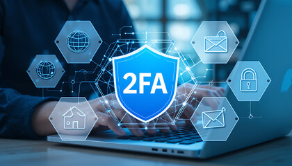 2FA and MFA Authentication Icons Representing Strong Data Security and Identity Verification

