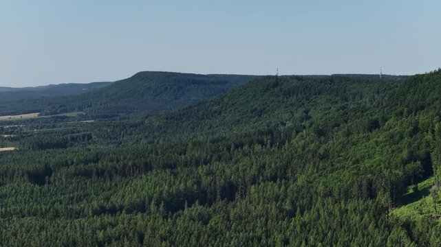 Hřebeč mining footpaths and Mladějov Railway from the Sky with views to the country of Bohemian-Moravian Borderlands
