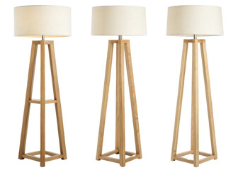 Elegant floor lamps with wooden base and soft fabric shades illuminate any space beautifully, enhancing ambiance of room