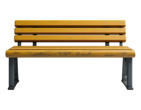 Wooden Park Bench with Metal Frame