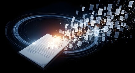 The Abstract Analyst: Digital Painting of Generative AI Processing Documents into Ethereal Data Streams