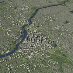 Fototapeta premium 3D illustration of city and urban in Minneapolis USA