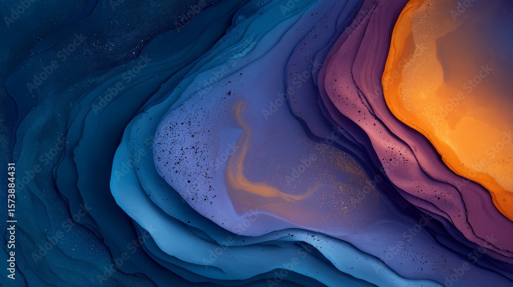 Wall mural smooth gradients in trendy colors are incorporated into an abstract digital background design