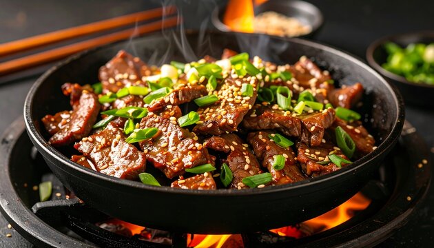  Korean BBQ Beef with Sesame Seeds 