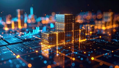 Abstract digital city cubes