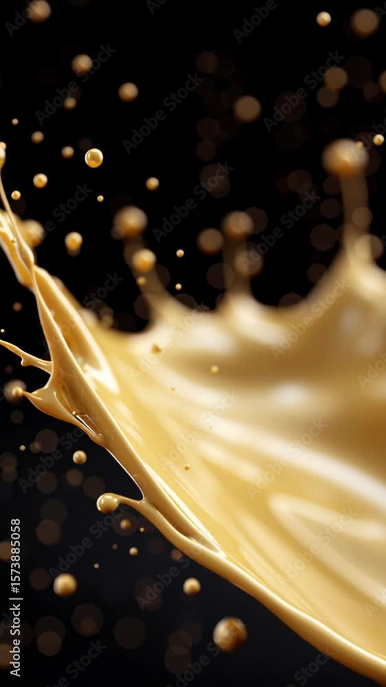 Poster liquid gold splash frozen mid-air creating mesmerizing abstract art with dynamic movement and textur