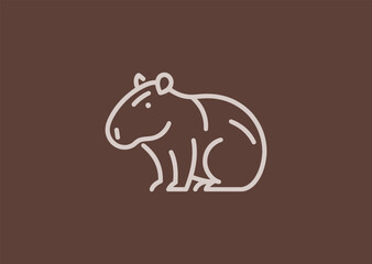 Capybara logo for calm, friendly, or nature-focused brand identity.