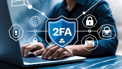 2FA and MFA Authentication Icons Representing Strong Data Security and Identity Verification

